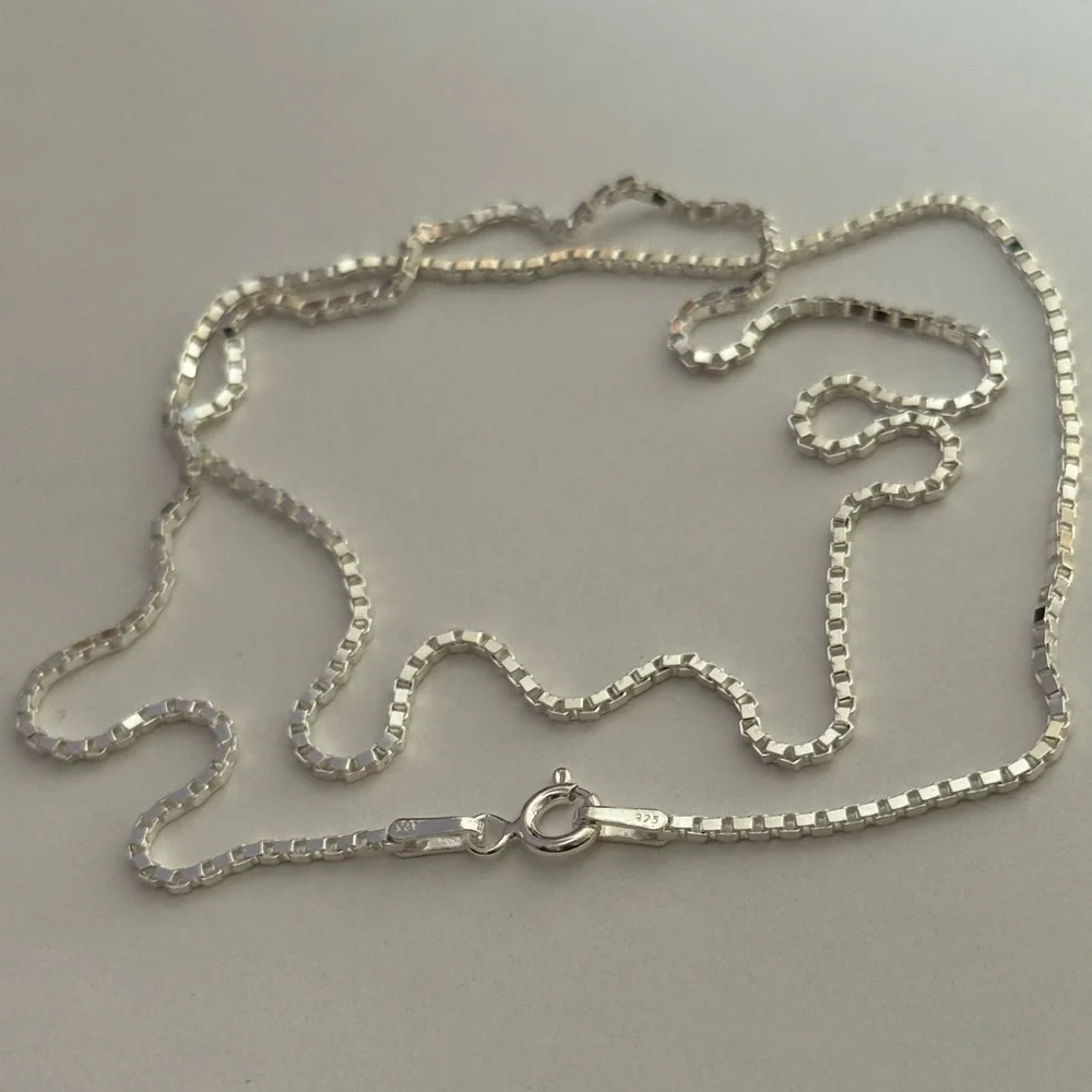 925 silver 23.75” 1mm necklace box chain unisex